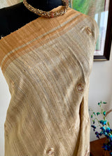 SAFIRA – UNDERSTATED TUSSAR SILK WITH DELICATE ZARI PAISLEYS