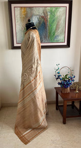 SAFIRA – UNDERSTATED TUSSAR SILK WITH DELICATE ZARI PAISLEYS