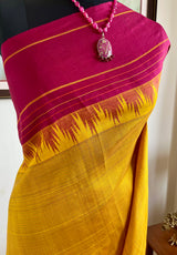 UTTIRNA – MUSTARD KANJIVARAM WITH SUBTLE WOVEN STRIPES