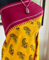 PRAGATHI – YELLOW KANJIVARAM WITH PAISLEY BLOCKS