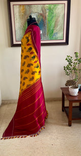 PRAGATHI – YELLOW KANJIVARAM WITH PAISLEY BLOCKS