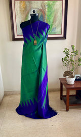 PRAMUDITA – SEA GREEN KANJIVARAM WITH TEMPLE MOTIFS
