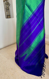 PRAMUDITA – SEA GREEN KANJIVARAM WITH TEMPLE MOTIFS