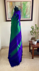 PRAMUDITA – SEA GREEN KANJIVARAM WITH TEMPLE MOTIFS