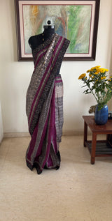 DINA – A PRINTED TUSSAR WITH BEAUTIFULLY WOVEN BORDER AND AANCHAL