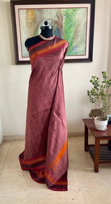 MAHATI – BROWNISH MAUVE KANJIVARAM WITH VELDHARI AND THAZHAMPU
