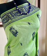 PRAMITA – PISTACHIO GREEN BALUCHARI WITH STORYTELLING WEAVES