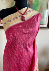 SUCHI – PINK KHANDUA WITH DIAMOND FLORALS AND BANDHA ANCHAL