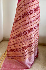 SUCHI – PINK KHANDUA WITH DIAMOND FLORALS AND BANDHA ANCHAL