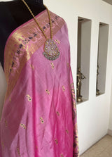 DEBANGANA- ETHEREAL PINK SWARNACHARI WITH ZARI PAISLEYS