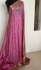 DEBANGANA- ETHEREAL PINK SWARNACHARI WITH ZARI PAISLEYS