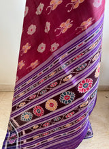 PADMAPRIYA – RUST BROWN KHANDUA WITH LOTUS AND BUTTERFLY MOTIFS
