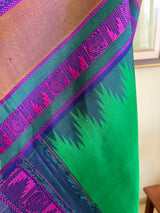 KANVIKA- TIMELESS ELEGANCE, VIBRANT GREEN KORVAI KANJIVARAM WITH UNIQUE MOTIFS