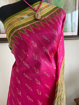 VASAVI – BRIGHT PINK KHANDUA WITH MOR PANKH AND BANDHA AANCHAL