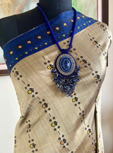 PRABHRTI – GREY ASSAM SILK WITH FLORAL WEAVES