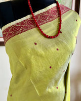 KRIPA – GREEN KANJIVARAM WITH MAROON FLORAL MOTIFS