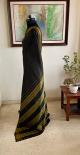 MEYNILA – BLACK AND GREEN CHECKED KANJIVARAM