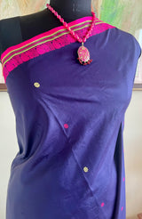KRITHINI – NAVY KANJIVARAM WITH PINK PEACOCK MOTIFS