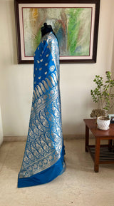 NAUSHEEN – BANARASI WITH SILVER ZARI PAISLEY MOTIFS