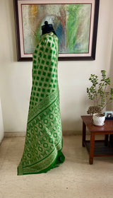 MERISHA – GREEN PATLI BANARASI WITH VARIED FLORAL MOTIFS