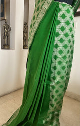 MERISHA – GREEN PATLI BANARASI WITH VARIED FLORAL MOTIFS