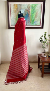 SUVITHA – DEEP RUST KANJIVARAM WITH PEACH FLORAL MOTIFS