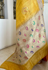 SHEEBA- VINTAGE TUSSAR BANARASI SAREE WITH MEENAKARI ZARI