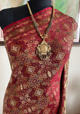GHAZALA – VINTAGE MAROON BANARASI WITH FULL BODY ZARI WEAVE