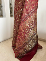 GHAZALA – VINTAGE MAROON BANARASI WITH FULL BODY ZARI WEAVE