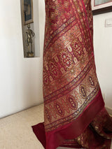 GHAZALA – VINTAGE MAROON BANARASI WITH FULL BODY ZARI WEAVE