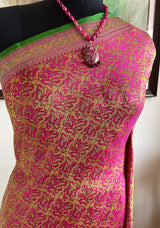 SHAZMEEN – MAGENTA TANCHOI BANARASI WITH SILVER ZARI