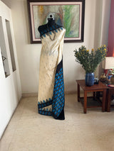 NAIMISHA – CREAM POCHAMPALLY WITH CONTRAST IKKAT PANELS