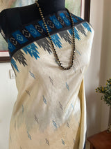 NAIMISHA – CREAM POCHAMPALLY WITH CONTRAST IKKAT PANELS