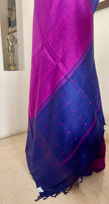DEVAHUTI – MAGENTA KANJIVARAM WITH LAYERED NAVY BORDER
