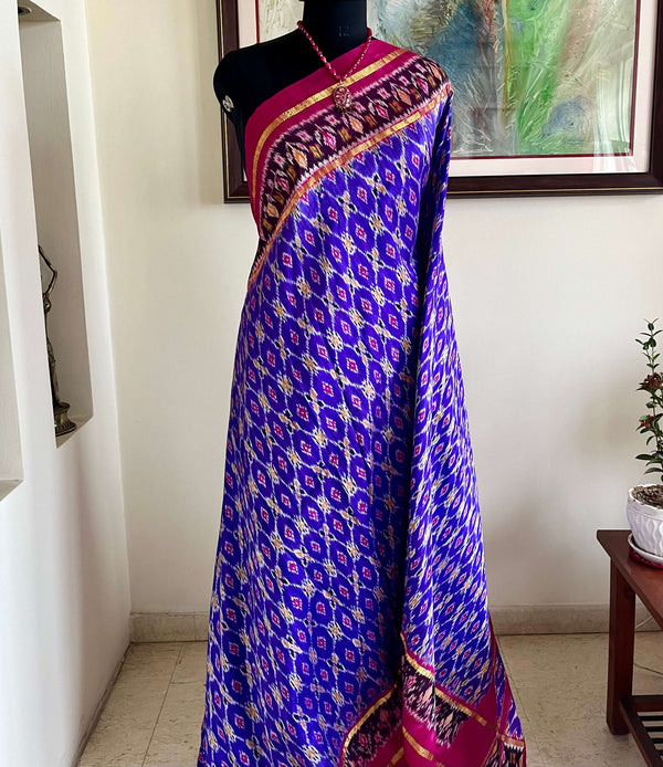 PRADNYA- ELEGANT PURPLE AND MAROON POCHAMPALLY IKKAT SAREE