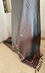 ADHITA- REVERSIBLE BANARASI IN BLUISH GREY WITH ZARI BORDER