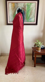 YANVIKA – MAROON KATTAM KANJIVARAM WITH ZARI CHEVRONS