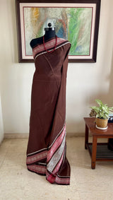 ZIANA — RUDRAKSHA DETAILS IN A BROWN KANJIVARAM SILK