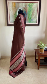 ZIANA — RUDRAKSHA DETAILS IN A BROWN KANJIVARAM SILK