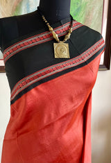 ANVISHA — RUST KORVAI KANJIVARAM WITH DISTINCTIVE BORDER WEAVES