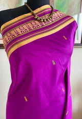 ANAIYA - MAGENTA KANJIVARAM SILK SAREE WITH MAIDEN MOTIFS