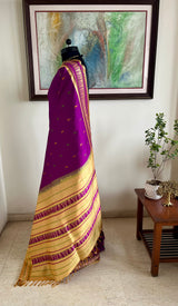 ANAIYA - MAGENTA KANJIVARAM SILK SAREE WITH MAIDEN MOTIFS