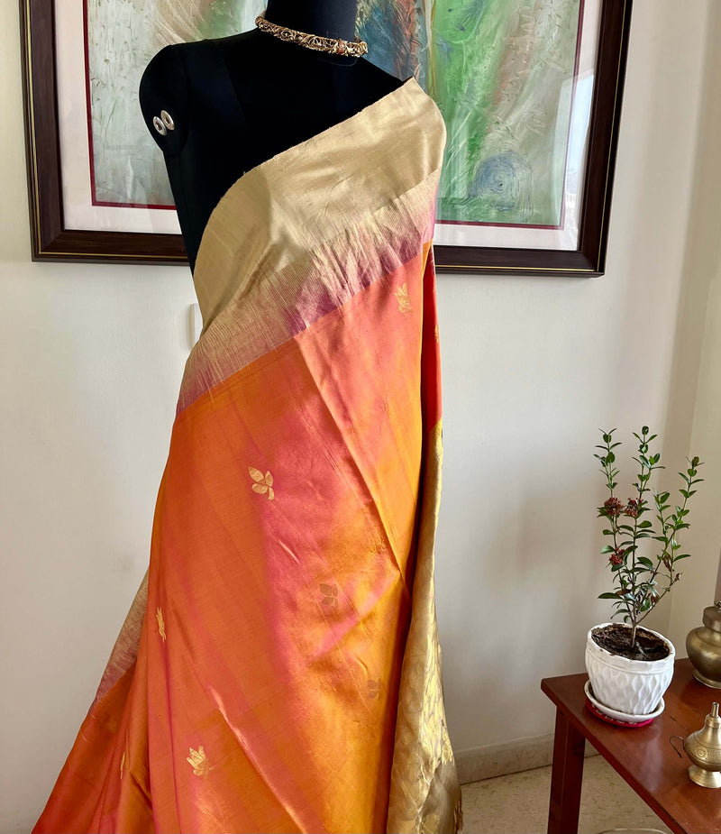 SHANVIKA- UPPADA SILK SAREE WITH JAMDAANI-INSPIRED FLORAL ELEGANCE