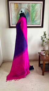 SUDARSHANA- LIGHTWEIGHT KANJIVARAM IN BLUISH PURPLE WITH MAGENTA STRIPES