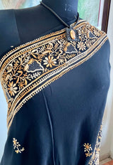 ADAA- STUNNING BLACK GEORGETTE WITH LUCKNOW CHIKAN MURRI ELEGANCE