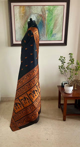 GEETALI – BLACK BALUCHARI WITH MYTHOLOGICAL NARRATIVE WEAVES