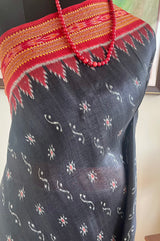 NIRUJA – STRIKING BLACK KHANDUA WITH CLASSIC RED BANDHA DETAILS