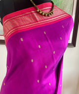 RUPASHRI – MAGENTA PAITHANI WITH NARALI BORDER & MOR KUNDA AANCHAL
