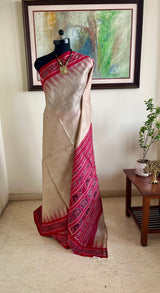 SNEHA - KHANDUA TUSSAR WITH TEMPLE AND FLORAL MOTIFS