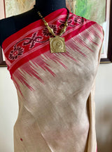 SNEHA - KHANDUA TUSSAR WITH TEMPLE AND FLORAL MOTIFS